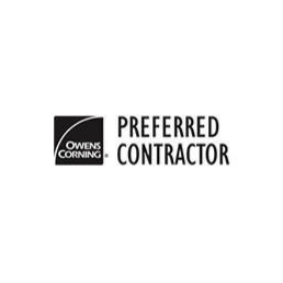 Owens Corning Preferred Contractor logo with black and white design