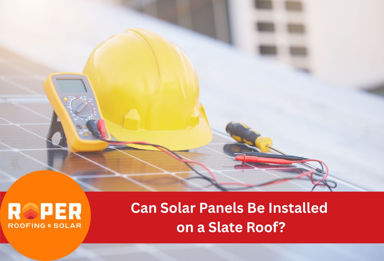 solar panels with hard hat