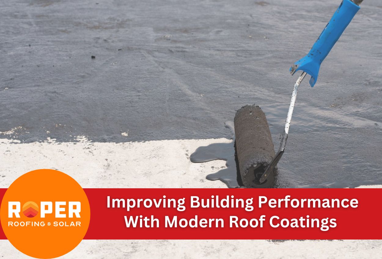 roof coating application with roller