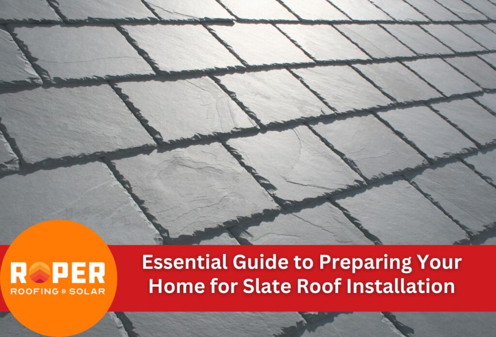 Guide to preparing home for slate roof installation with Roper Roofing & Solar logo