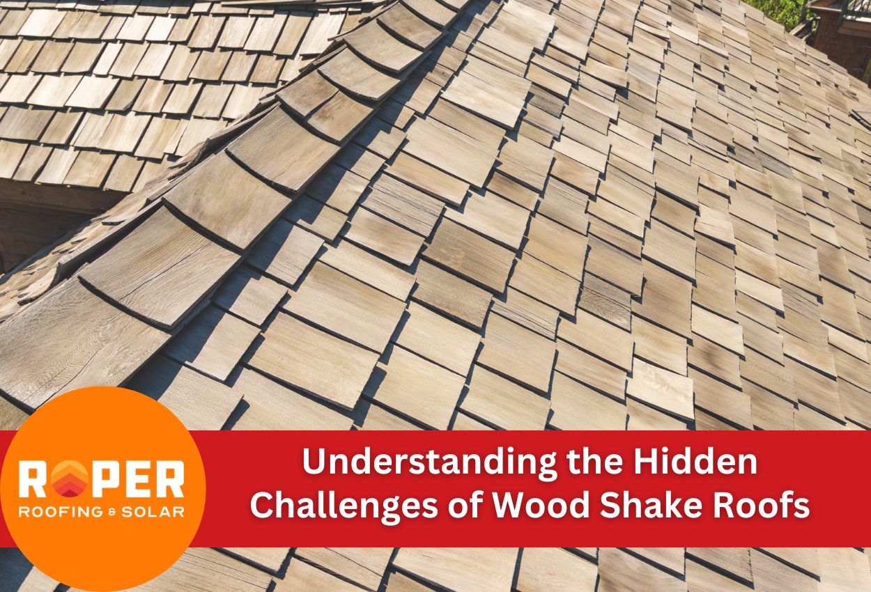 Wood shake roof shingles showing natural weathering and gaps - roofing challenges