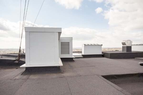 air conditioning system on flat roof