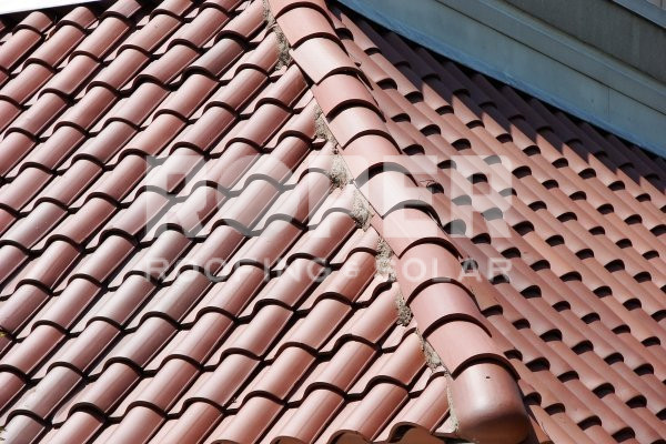 freshly installed clay tile roof